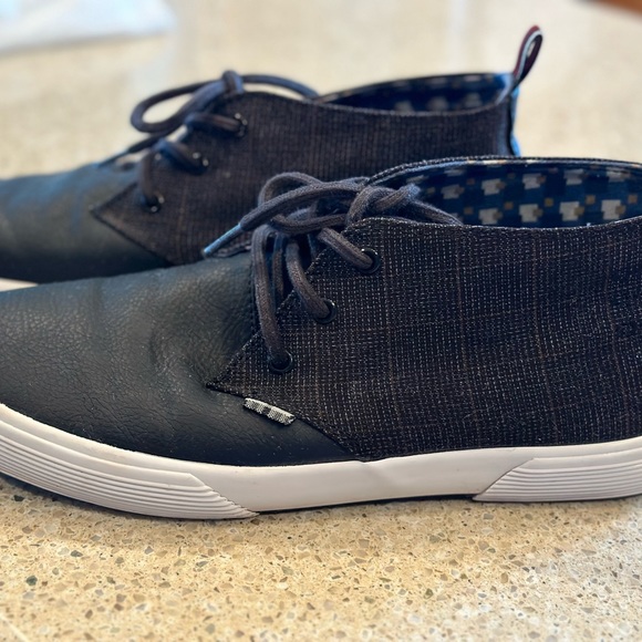 Ben Sherman Chukka boot size 8.5 fabric upper rubber outersole. Brown Plaid/Blk - Picture 16 of 16